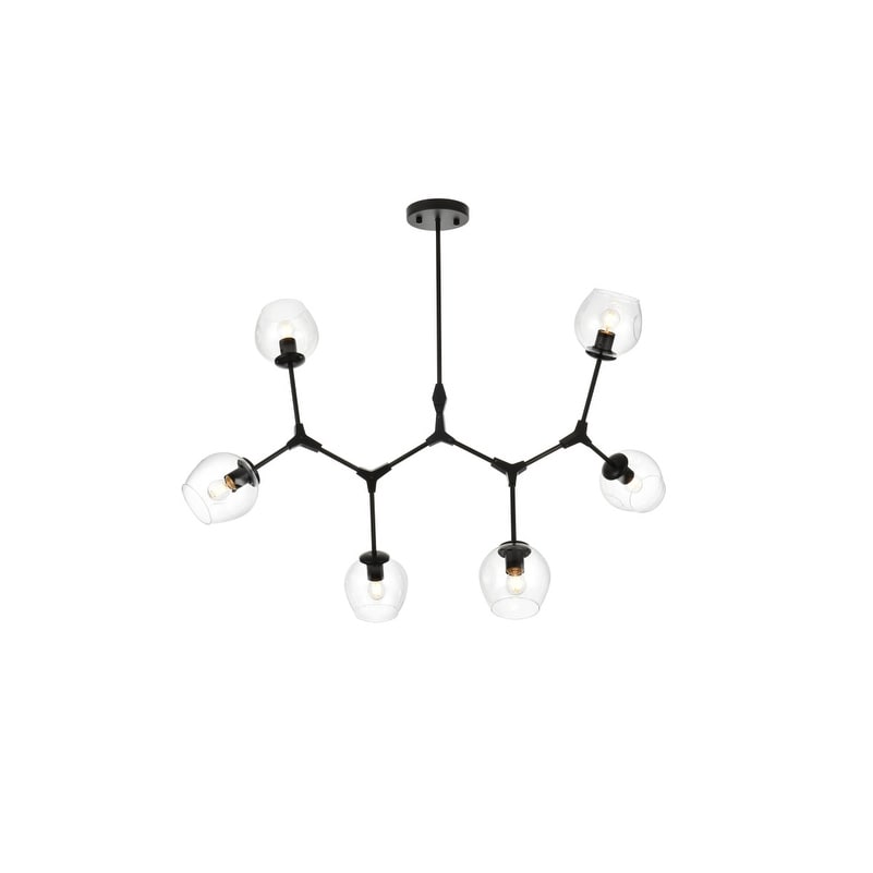 Elegant Lighting 1712G49 Cavoli 6 Light 49" Wide Abstract Chandelier