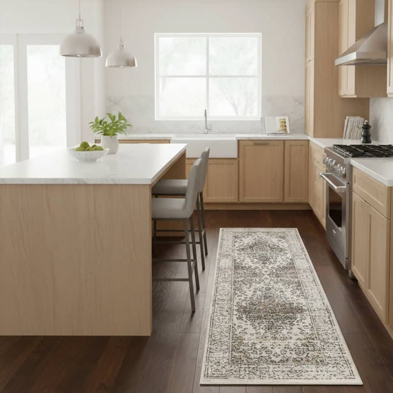 Traditional Cream/Beige Oriental Area Rug