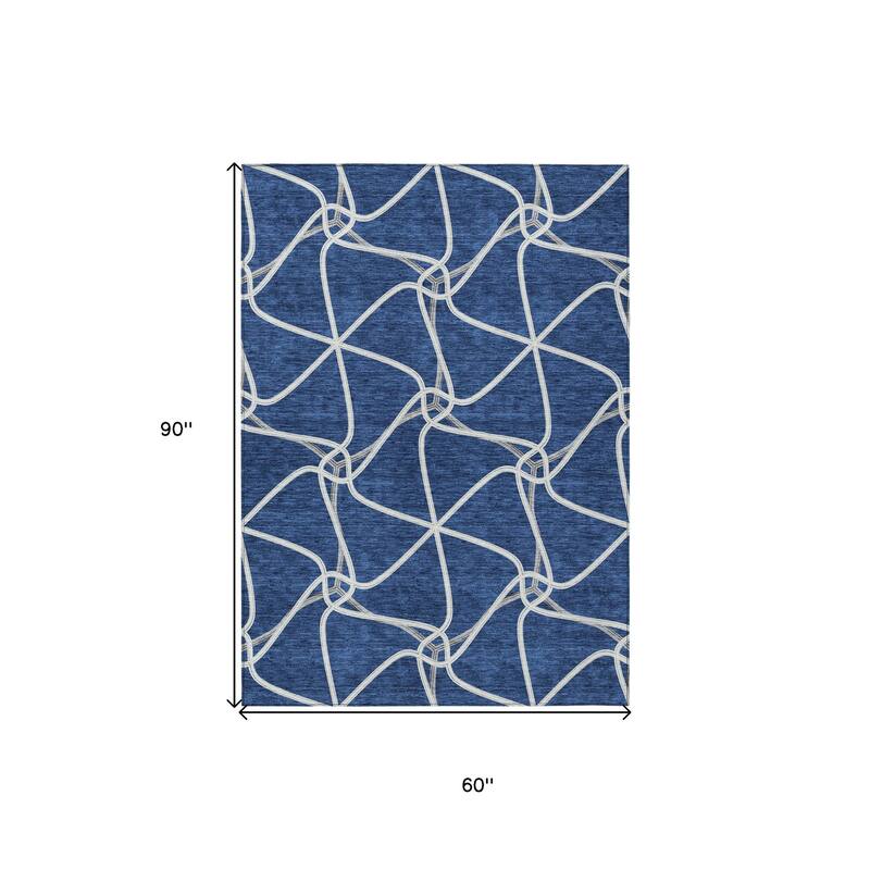 HomeRoots Geometric Contemporary Rectangle Outdoor Rug