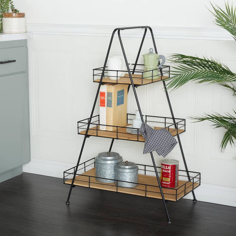 Wood Indoor Outdoor 3 Tier Plantstand - Brown - Roche River Decor