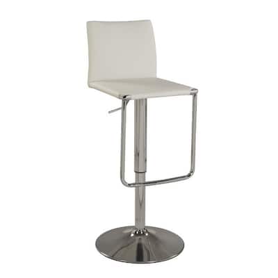 Somette White Low Back Pneumatic Stool - N/A