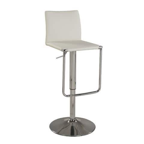 Somette White Low Back Pneumatic Stool - N/A