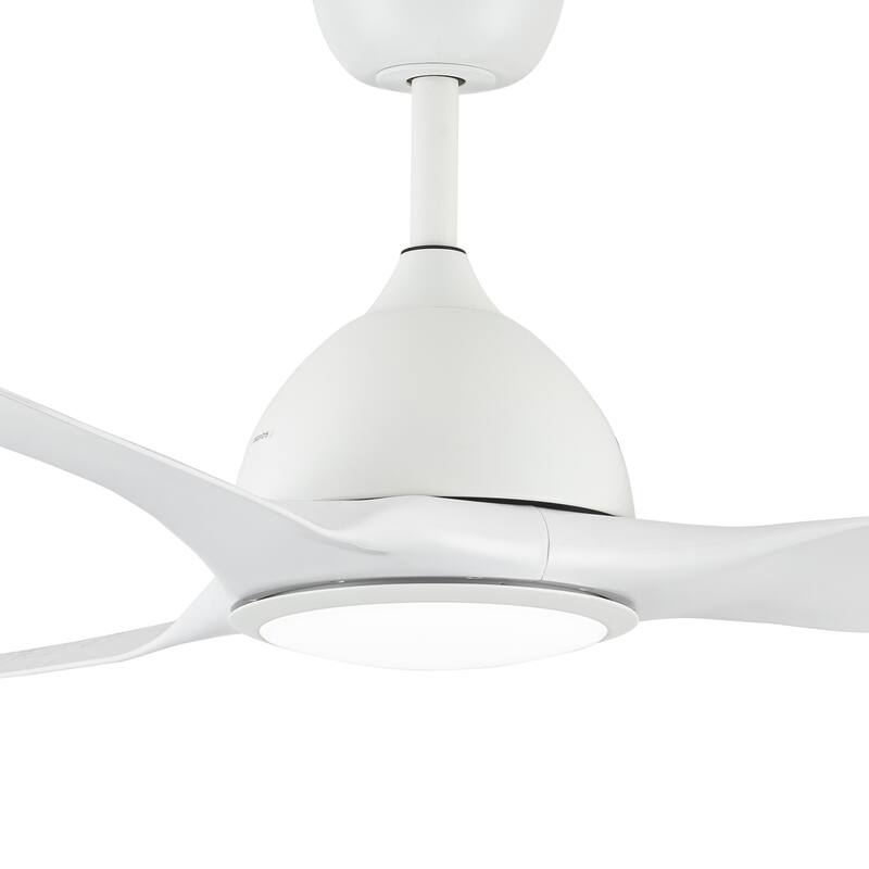 52" Modern White ABS 3-blade Propeller Ceiling Fan with Light and Remote