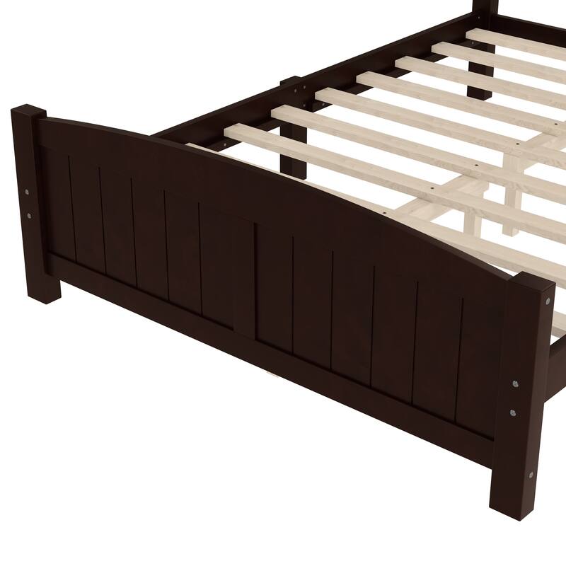 Minimalist Platform Bed with Solid Wood Frame and Strong Support Slats