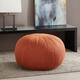 Madison Park Taylor Round Pouf Ottoman - Orange