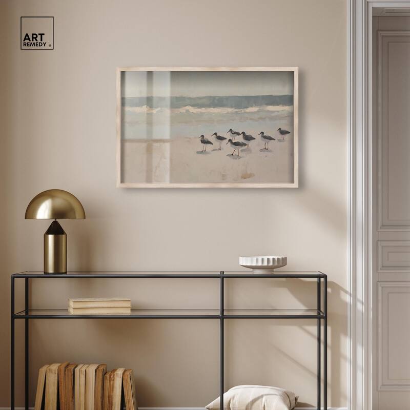 Seagulls at the Beach II Shadowbox by Art Remedy