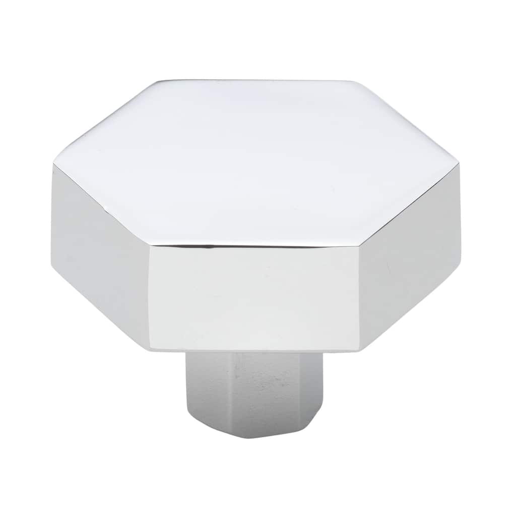 GlideRite 1-1/2 Inch Polished Chrome Hexagon Cabinet Knobs, 10-Pack - Polished Chrome