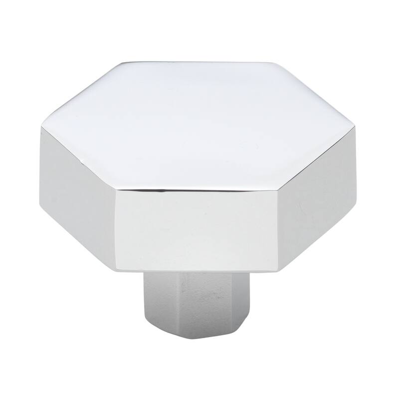 GlideRite 1-1/2 Inch Polished Chrome Hexagon Cabinet Knobs, 5-Pack - Polished Chrome
