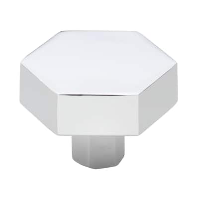 GlideRite 1-1/2 Inch Polished Chrome Hexagon Cabinet Knobs, 5-Pack - Polished Chrome