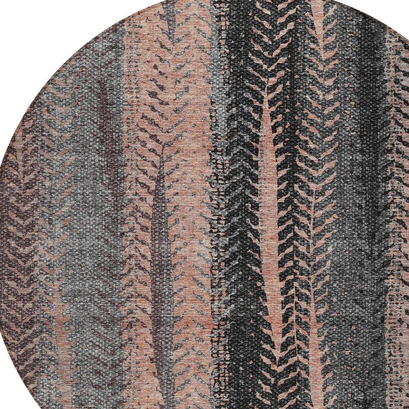 HomeRoots Botanical Leaves Transitional Rectangle Outdoor Rug