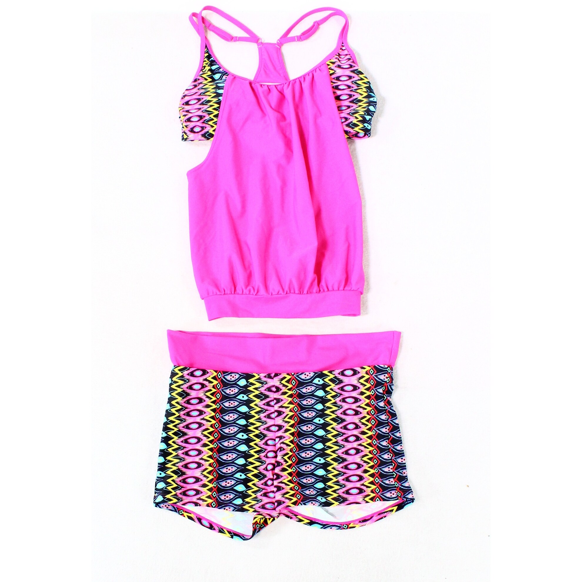 Shop Designer Brand Pink Blue Womens Size Medium M Tankini Swimwear On Sale Overstock 28131093
