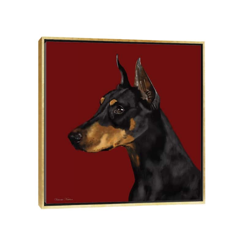 iCanvas "Doberman" by Vicki Newton Framed Canvas Print - Gold - 26x26