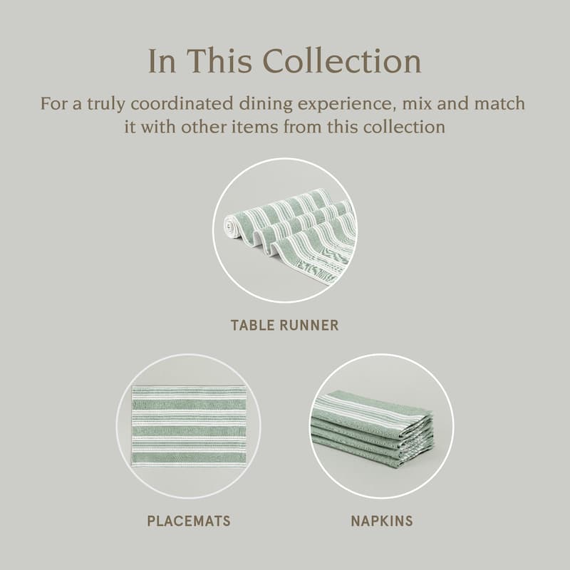 Over&back 100% Cotton Woven Striped Cloth Napkins - Machine Washable - Set of 4