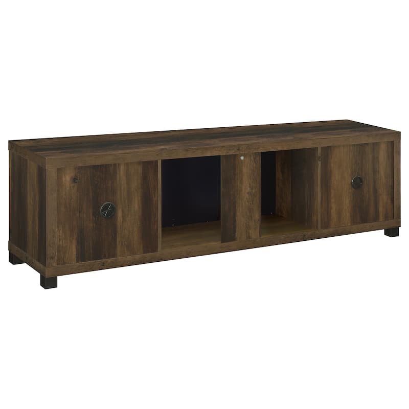 Havering 71-Inch TV Stand Fireplace Media Console Dark Pine