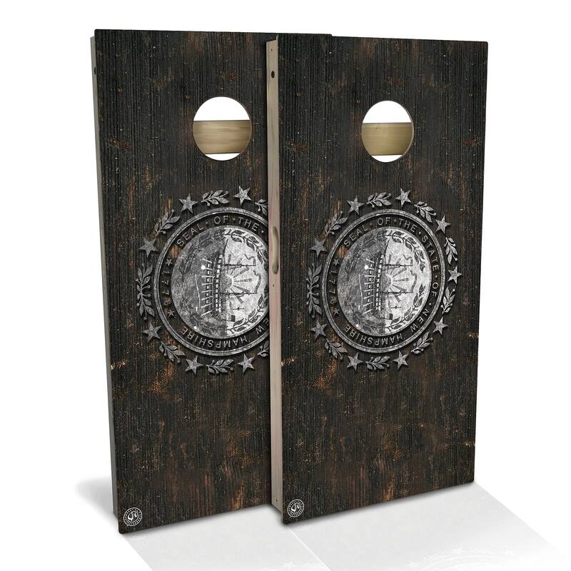 New Hampshire Flag Rustic Outdoor Cornhole Board Set