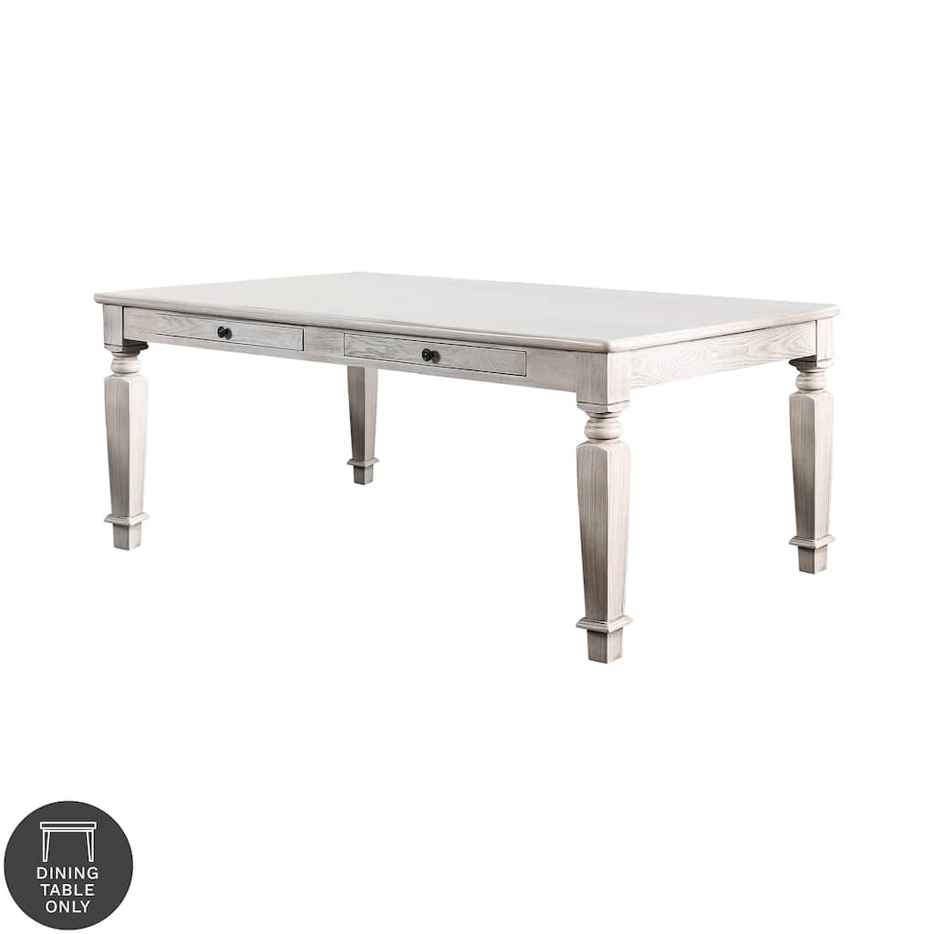 Furniture of America Hish Rustic White 72-inch Wood Dining Table with Storage