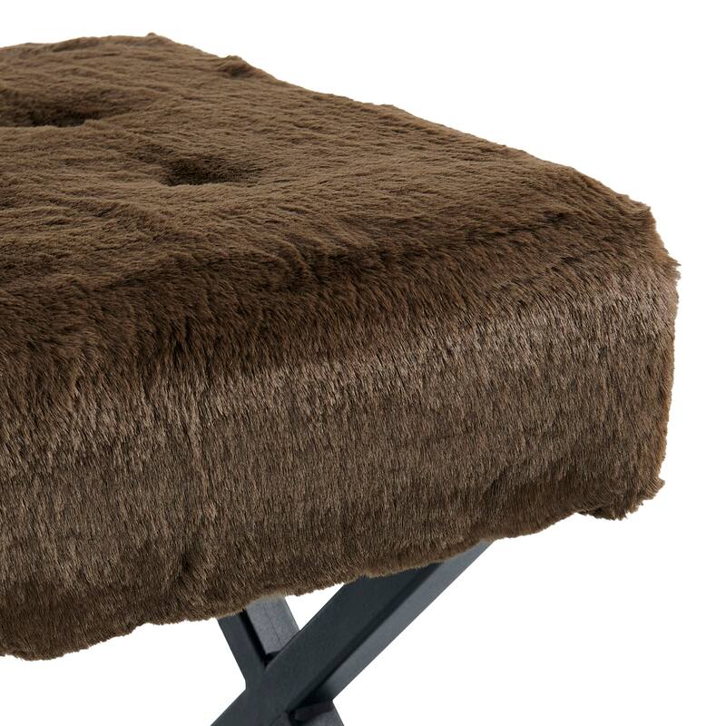 FauxFur Ottoman Vanity Stool 19"X19"X19".