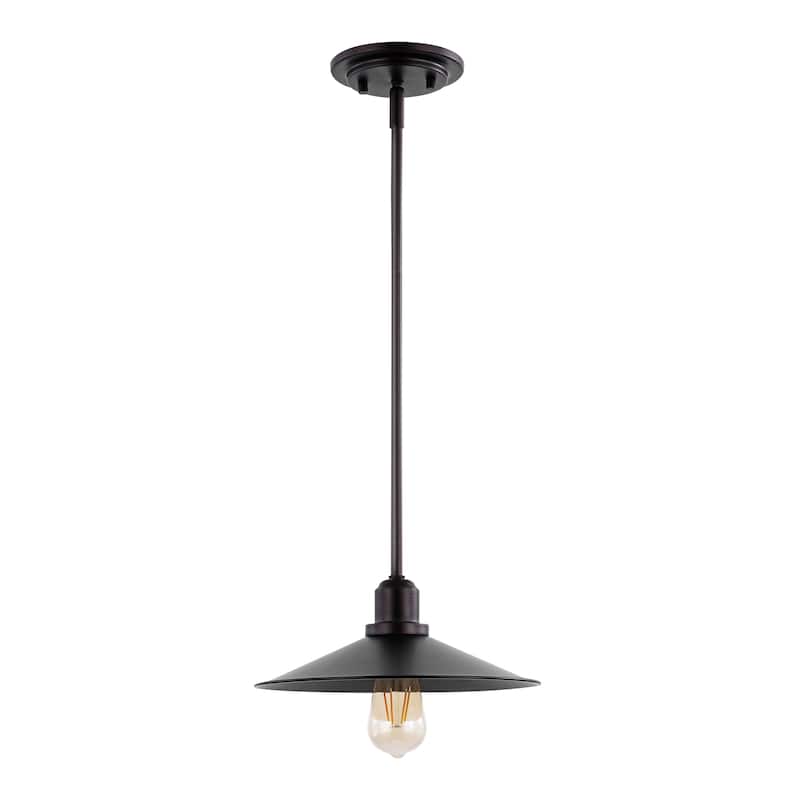 Victoria 10.5" 1-Light Bohemian Farmhouse Iron LED Pendant, Oil Rubbed Bronze by JONATHAN Y