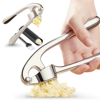 Cheer Collection Premium Garlic Crusher Heavy Duty Garlic Press with Easy Clean Design
