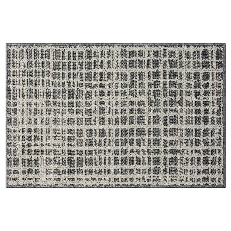 Terra by Obeetee Resort Grid Rug - Cream/Onyx - 2' x 3'