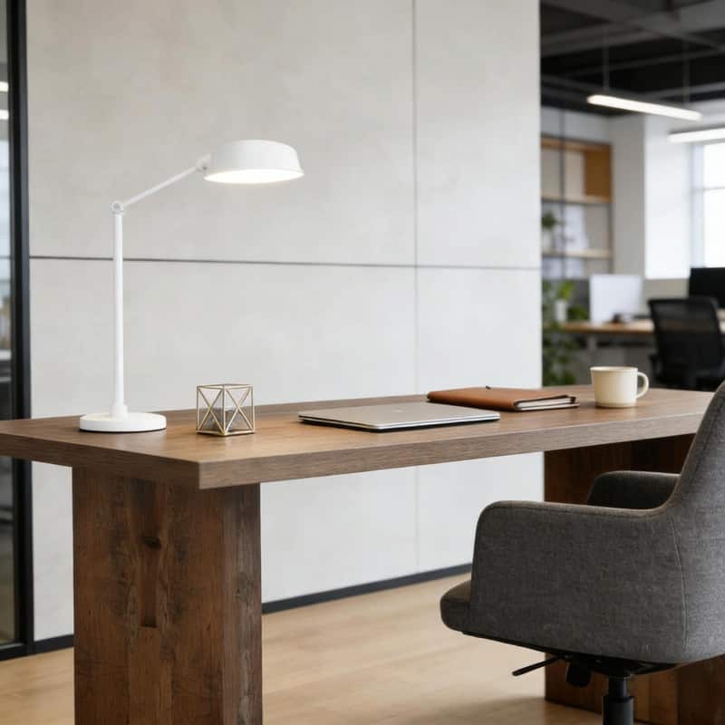 63" Farmhouse-Style Home Office Desk with Thick MDF Top and Sturdy Base