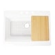 preview thumbnail 4 of 7, Parker Crisp White Fireclay 34" Single Bowl Quick-Fit Apron-Front Drop-In Workstation Kitchen Sink