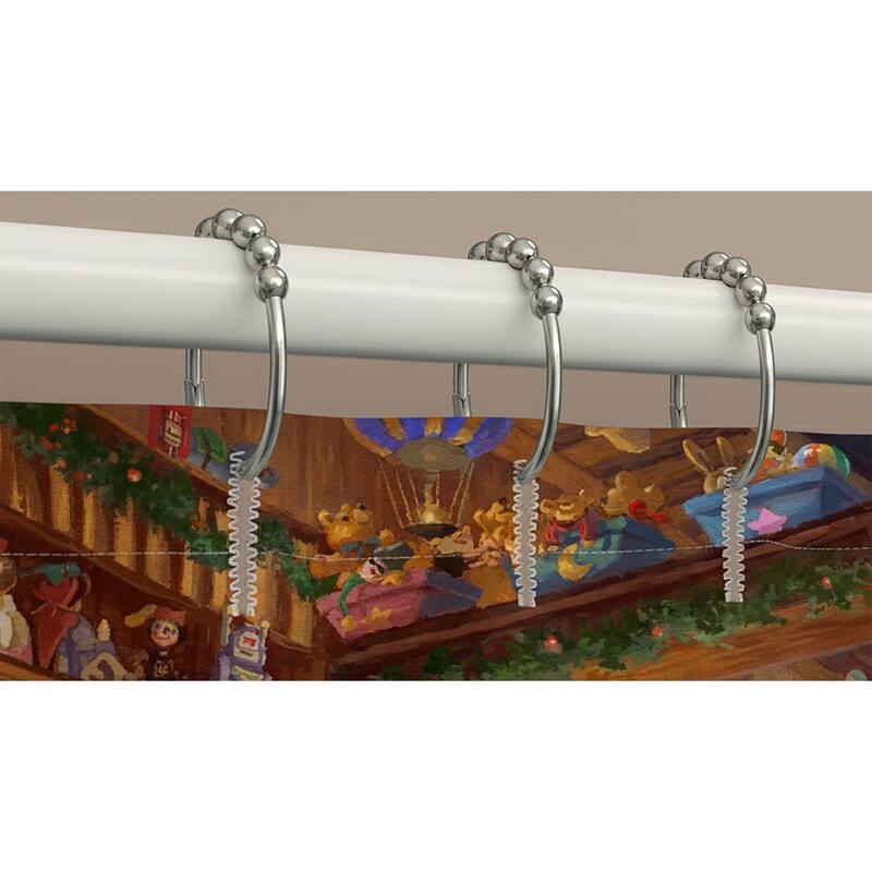 Thomas Kinkade Santa's Workshop Shower Curtain by Laural Home