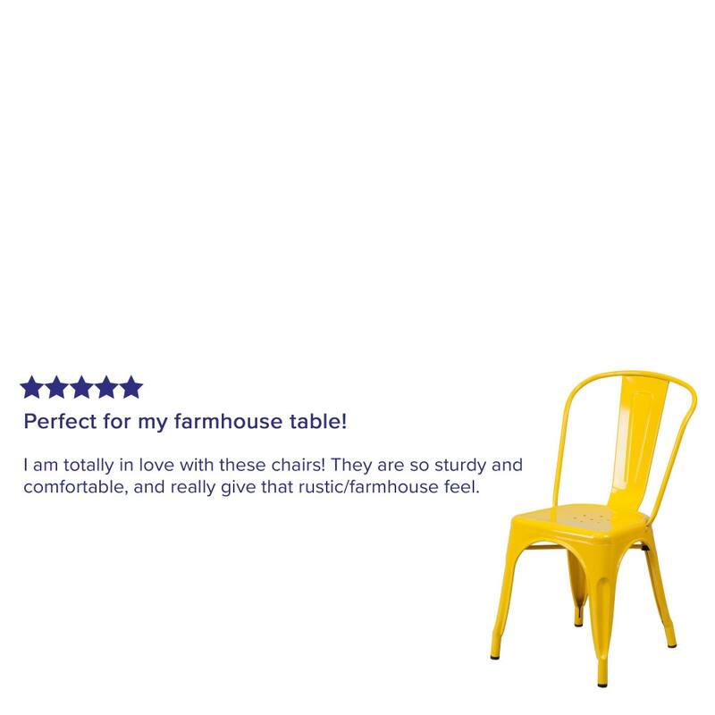 Metal Indoor/ Outdoor Stackable Bistro Chair (Set of 4)
