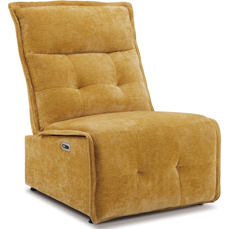 MCombo Armless Power Recliner Chair with USB Ports, 3.5" Wall Clearance Electric Reclining Sofa Chair for Living Room, ALR01 - Mustard Yellow