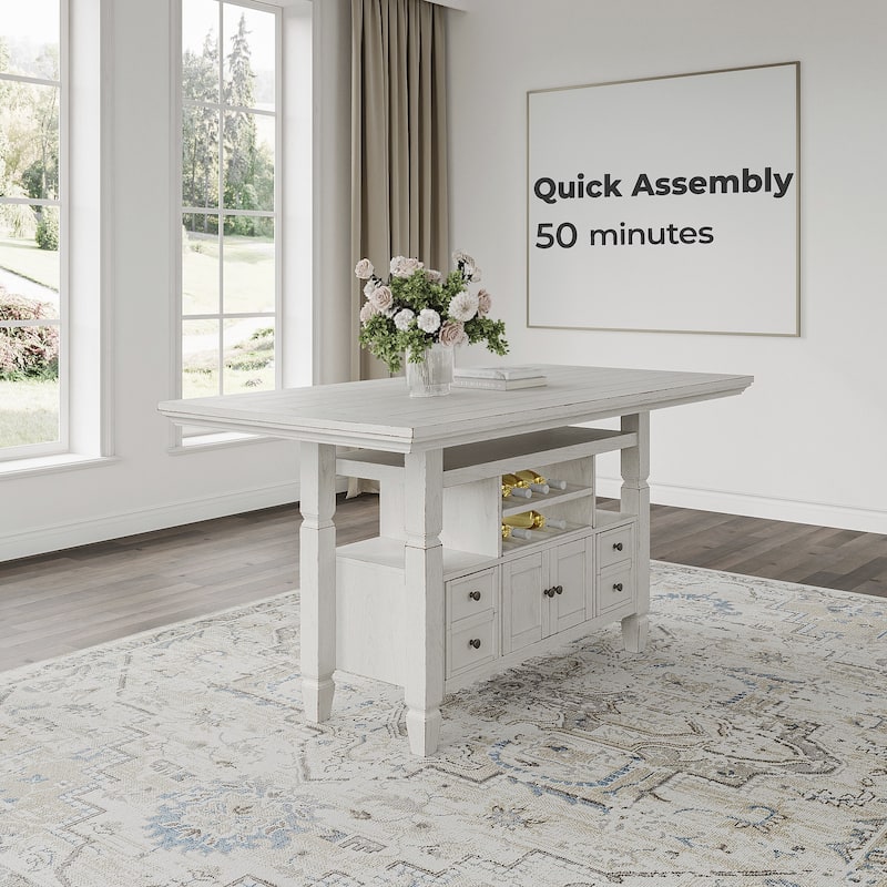 Signature Design by Ashley Robbinsdale White Counter Height Dining Table - 36"W x 72"D x 37"H