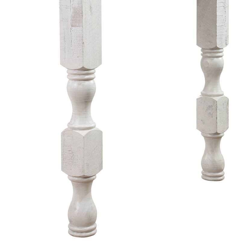 Furniture of America Ionessa Rustic Antique White 79-inch Counter Height Table