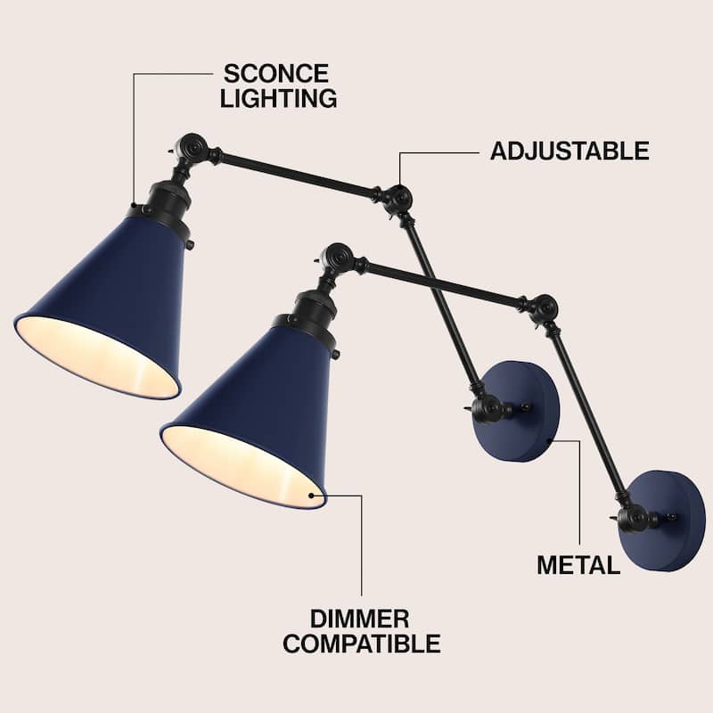 Rover 7" Adjustable Arm Metal LED Wall Sconce by JONATHAN Y