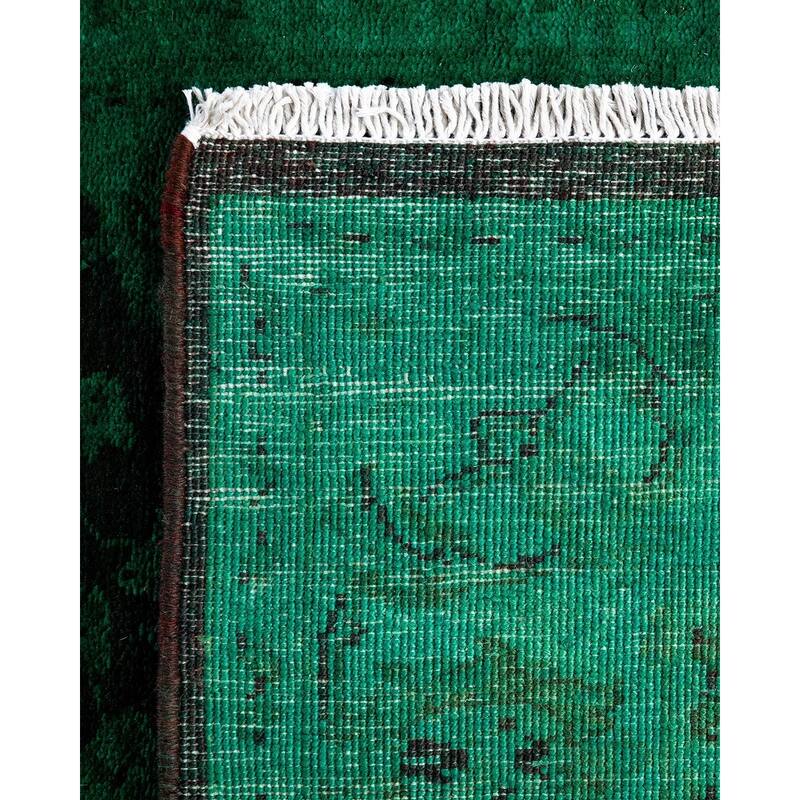 Contemporary Overdyed Wool Hand Knotted Runner - 2' 8" x 14' 0"
