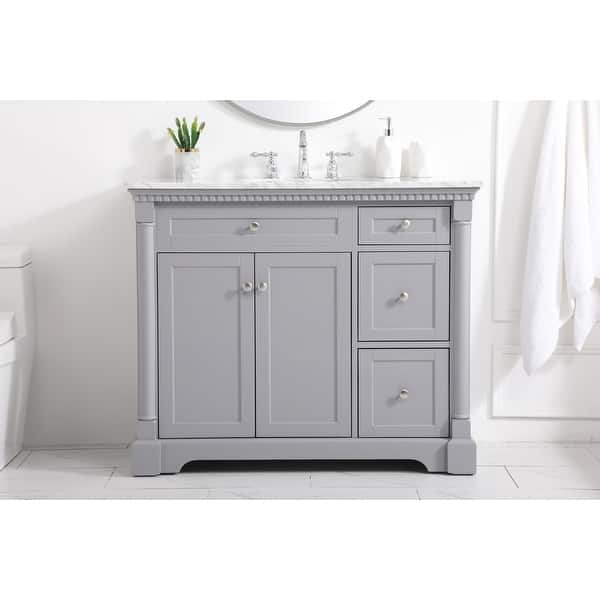 slide 2 of 34, Petal 36 - 48 Inch Single Bathroom Vanity Grey - 42 Inches