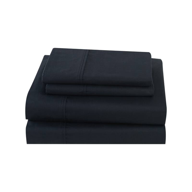 Cannon Classic Solid Percale Sheet Set - Black - Twin