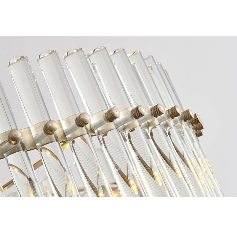Casandra Brushed Champagne Silver 5-light Crystal Chandelier