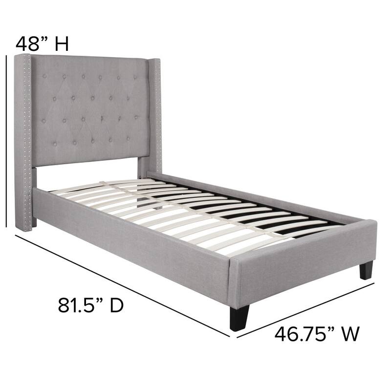 Tufted Upholstered Nailhead Trim Platform Bed