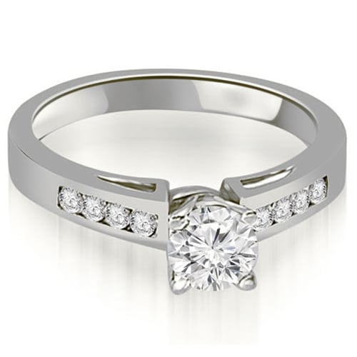 0.70 cttw. 14K White Gold Channel Set Round Cut Diamond Engagement Ring