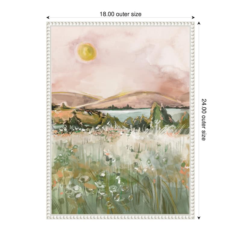 Kate and Laurel Sylvie Neutral Landscape 02 Framed Canvas by Annie Quigley
