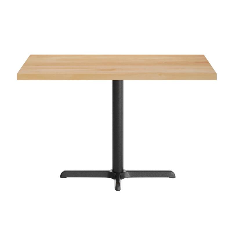 Rectangular Solid Wood Commercial Tabletop w/ 23.75" x 29.5" Dining Height X-Base - 30"W x 48"D x 29.5"H