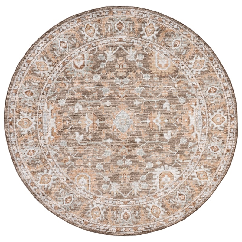 SAFAVIEH Vintage Westwood Rianne Rug - 6'3" Round - Brown/Beige Ivory
