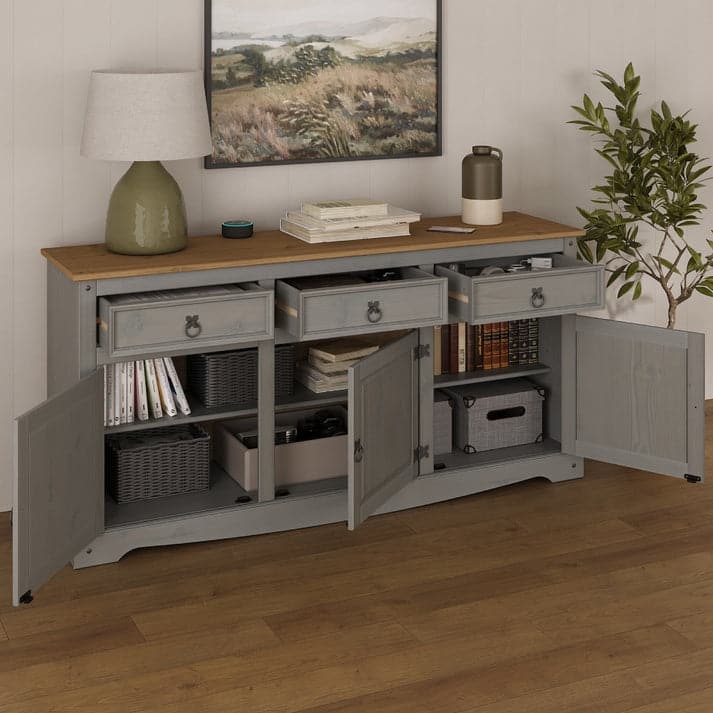 65" Wood Buffet Sideboard Farmhouse - Corona Collection | Furniture Dash