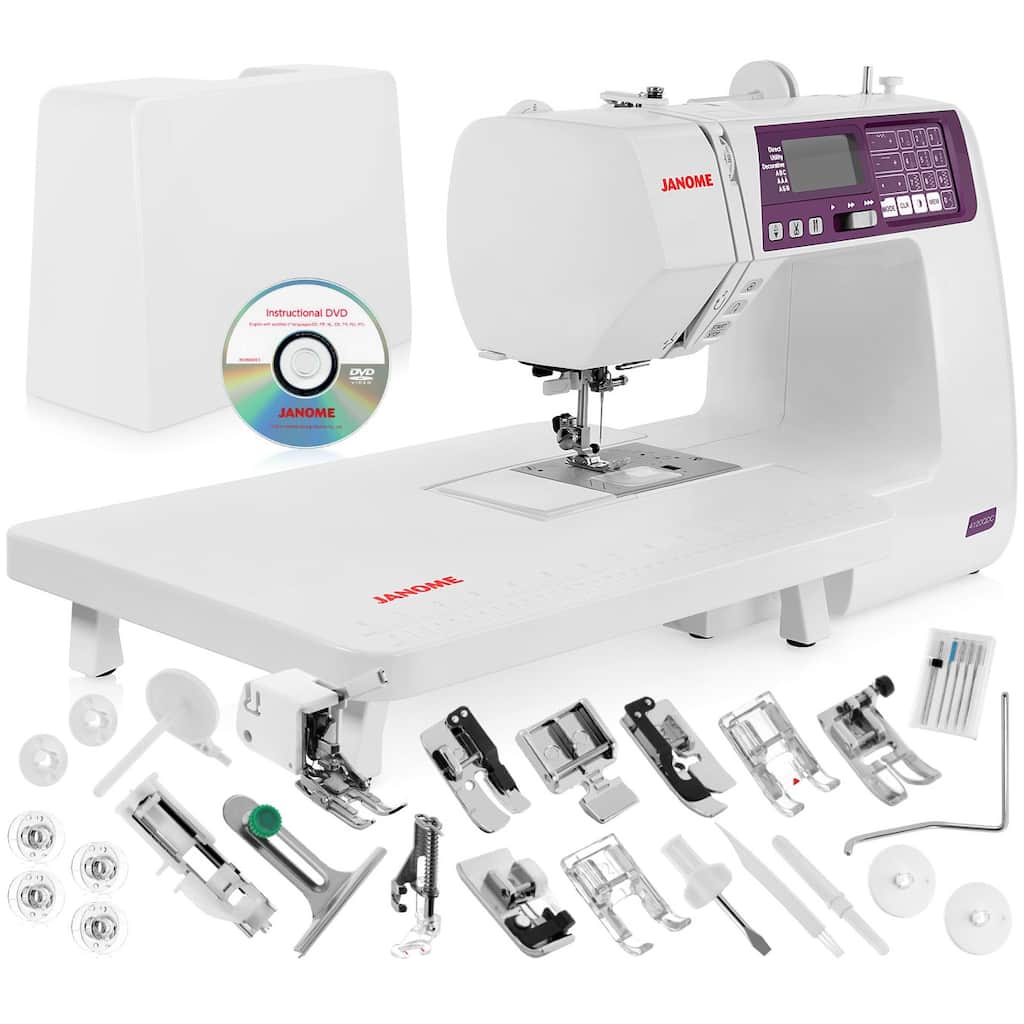 Janome 4120 Computerized Sewing Machine w/ Hard Case + Extension Table + Bonus Quilting Kit