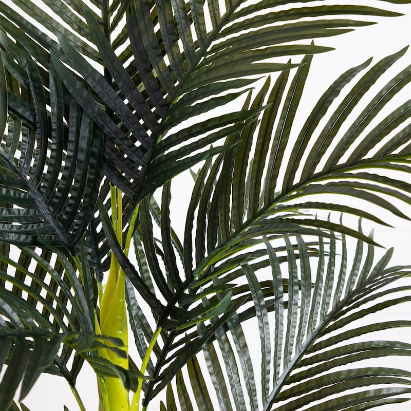 Double Stalk Golden Cane Palm Artificial Tree - 6' - Green