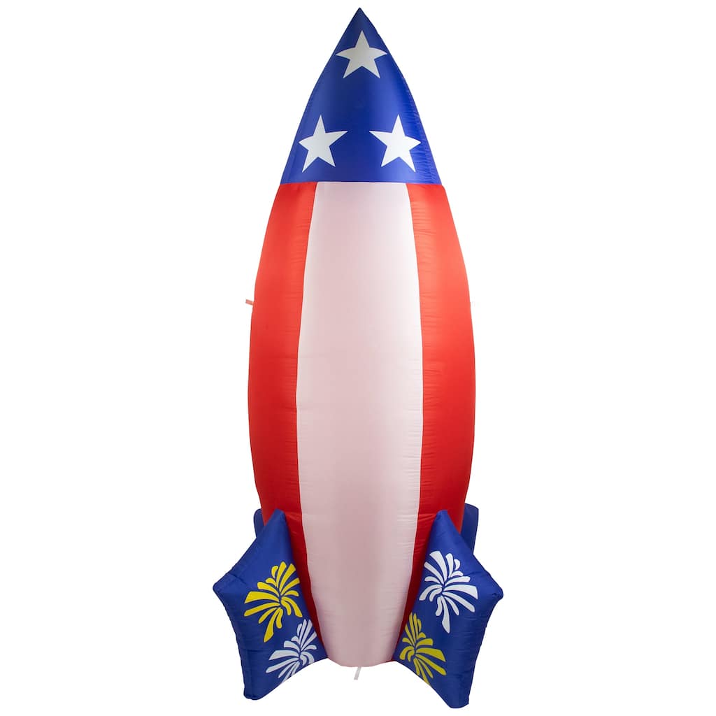 Inflatable LED 4Th of July Americana Rocket Outdoor Yard Decoration 8'