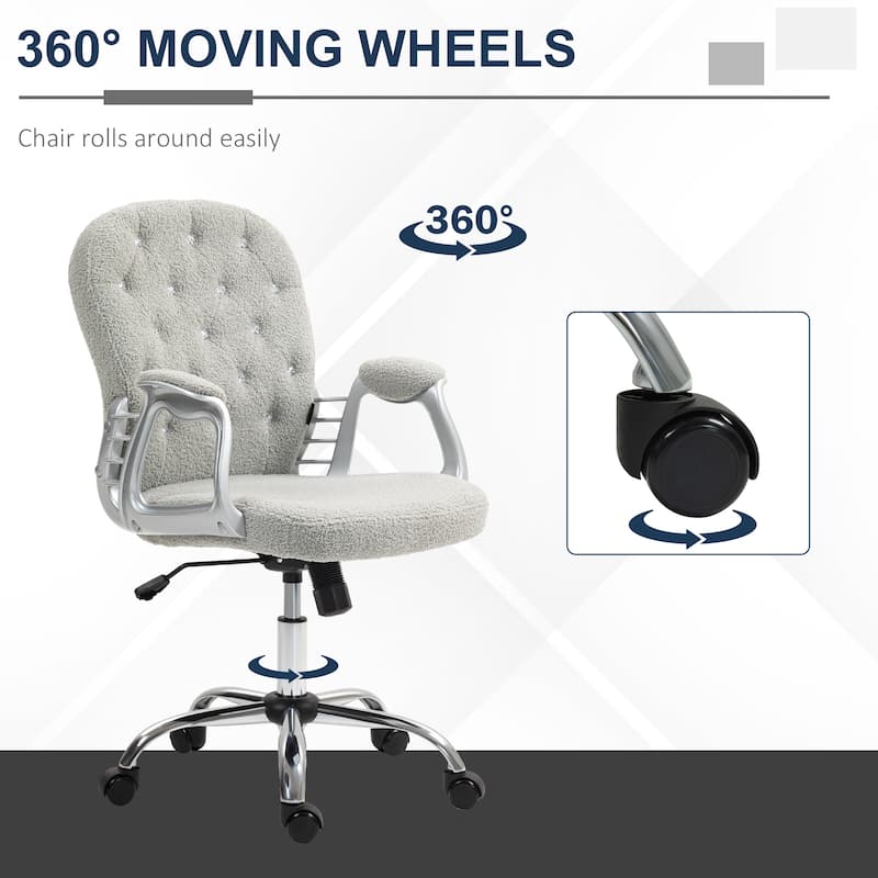 Teddy Swivel Home Office Chair w/ Padded Armrests,Adjustable Height