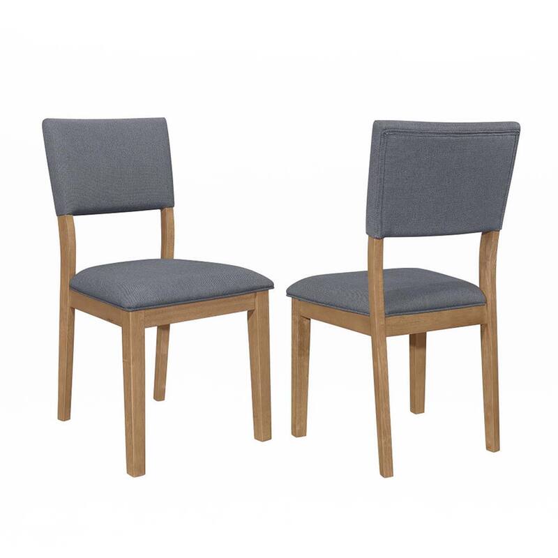 Set of 2 Blue Fabric Upholstered Dining Chairs - Blue