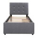 preview thumbnail 5 of 11, Linen Upholstered Platform Bed With Headboard And Two Drawers, Twin Size