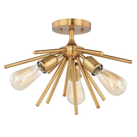 Estelle 17-inch Mid-century Modern Sputnik Semi-flush Ceiling Light