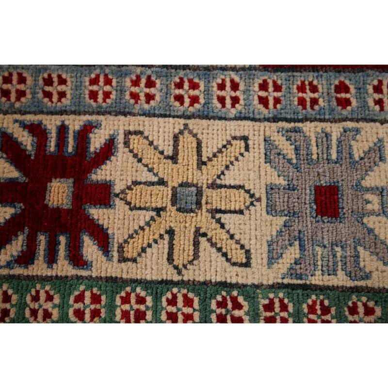 Red Kazak Oriental Rug Hand-Knotted Wool Carpet - 4'0" x 5'8"